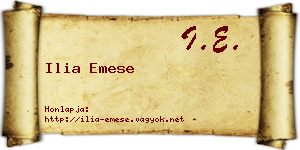 Ilia Emese névjegykártya